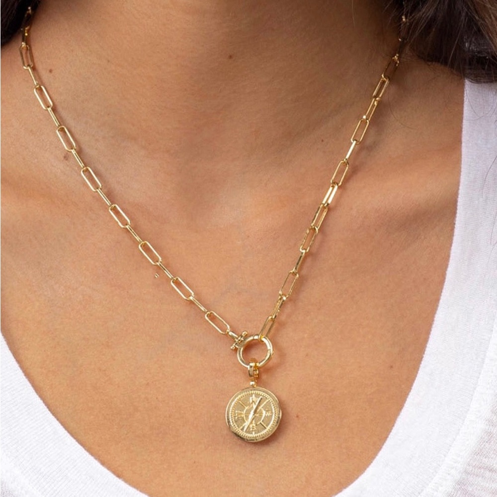 June and Co. Jewelry Gold Compass Charm or Pendant - Picture 3 of 3